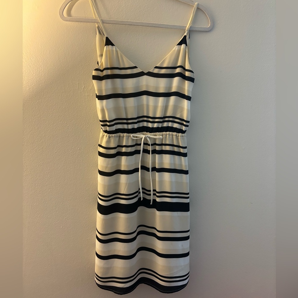 Babaton Black and White Striped Dress
